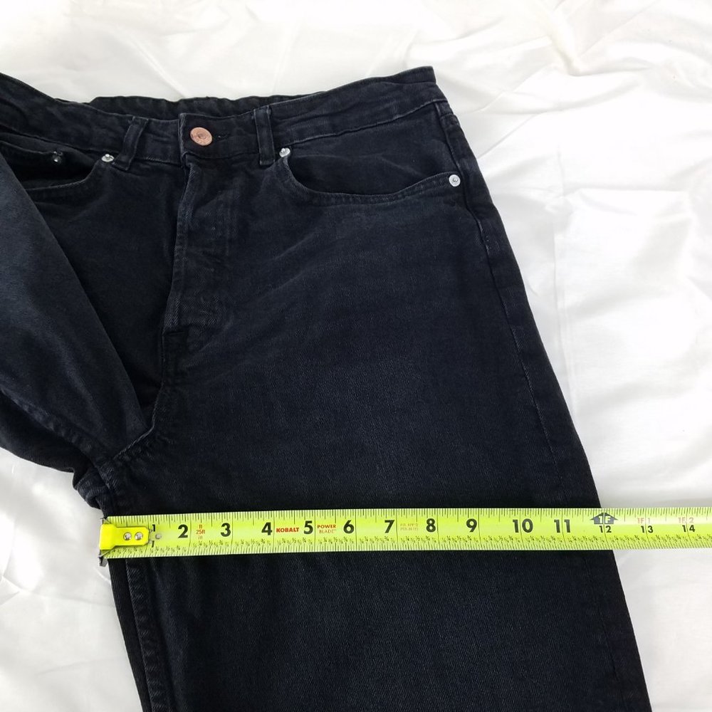Divided Jeans Womens 8 High Rise Straight Leg Button Fly Dark Wash Black Denim - Picture 5 of 14